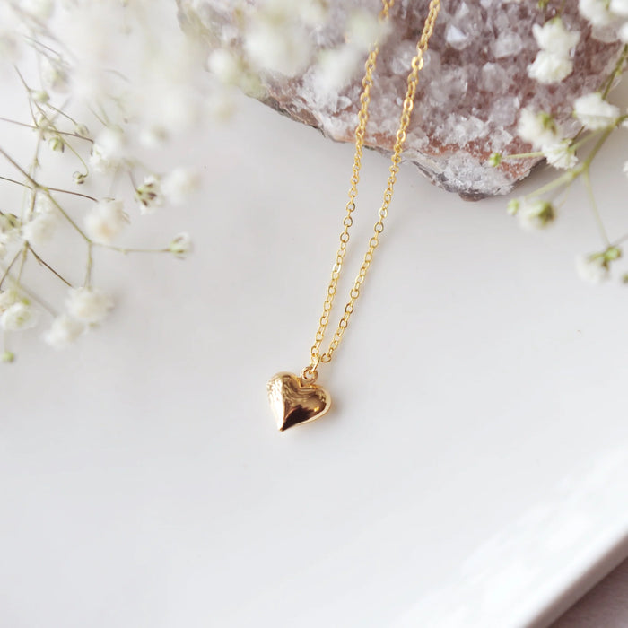 Oh So Lovely- Gold Bubble Heart Necklace