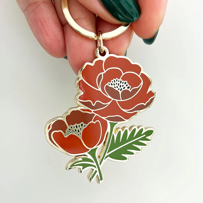 Paper Anchor Co.  Isabelle Poppy Flower Keychain