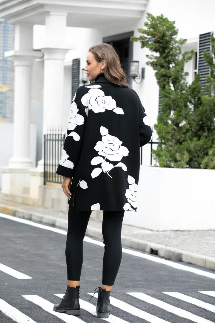 Orange Fashion Village- Tabbatha's Clasic Coat with Rose Flower