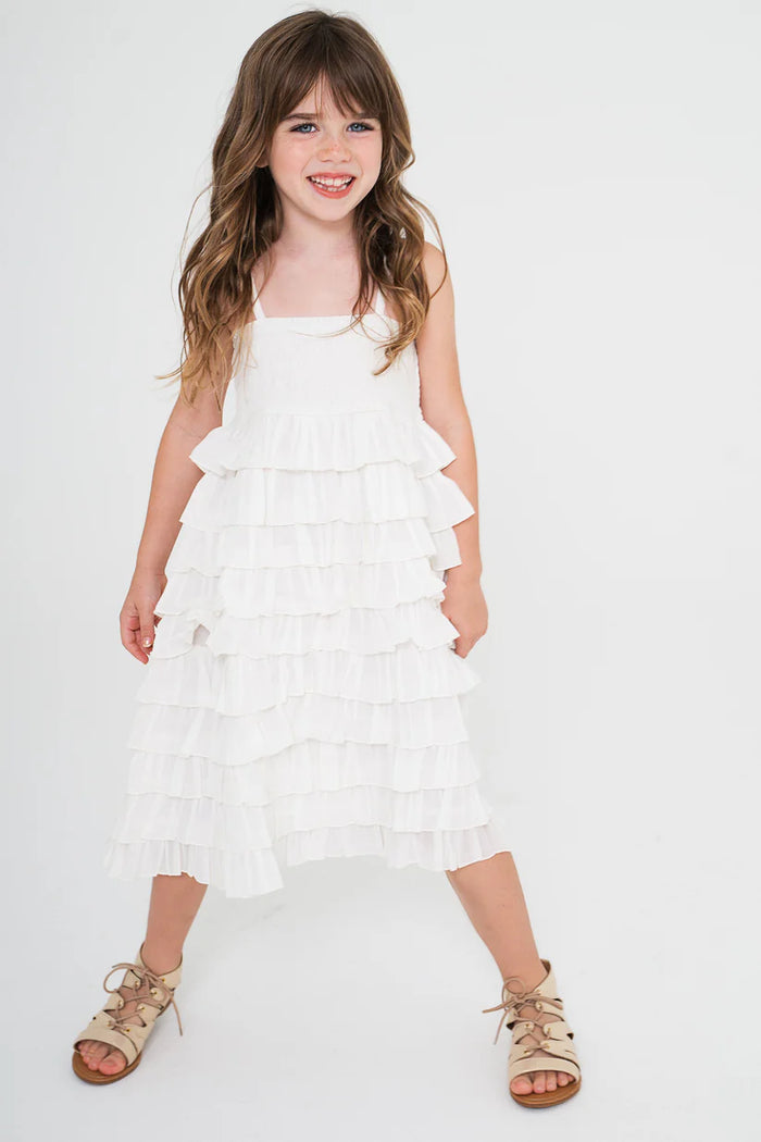 Yo Baby-  White Bubble Gum Frill Dress