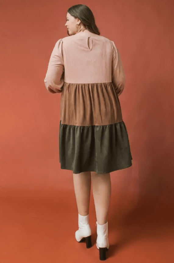 A Plus Size Color Blocked Faux Suede Mini Dress_MAUVE CAMEL BROWN / 2X__The Floral Fixx_The Floral Fixx