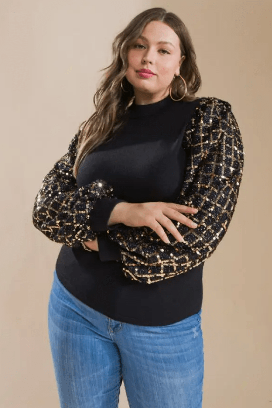 Sequin sweater plus best sale size