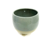 Blue & Green Spotted Footed Pot_Circle__The Floral Fixx_The Floral Fixx