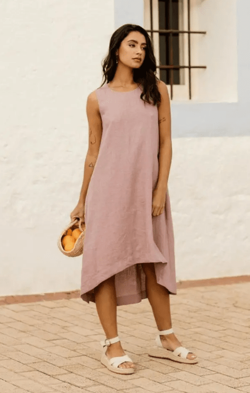 Magic Linen: Royal Toscana Linen Dress - Wood Rose Magic Linen: Royal Toscana Linen Dress - Wood Rose