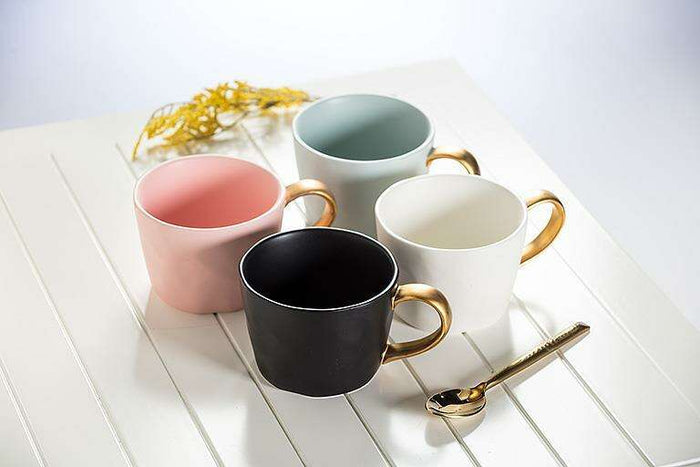Matte Mug with Gold Handle__The Floral Fixx_The Floral Fixx