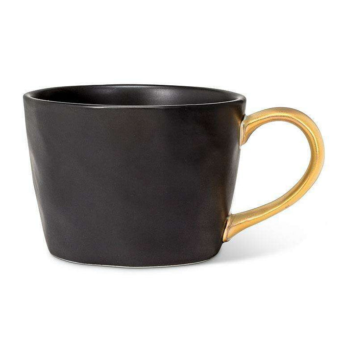 Matte Mug with Gold Handle_Black__The Floral Fixx_The Floral Fixx