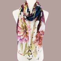 Burgundy Multi Floral Scarf