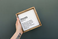 Mom Definition Framed Print