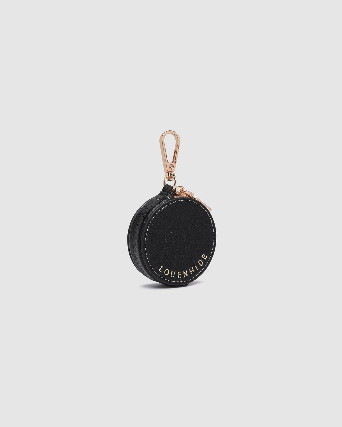 Louenhide Airlie black bag charm alternate view showing zippered pouch