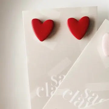 Heart Studs | Made To Order - Handmade Polymer Clay Earrings