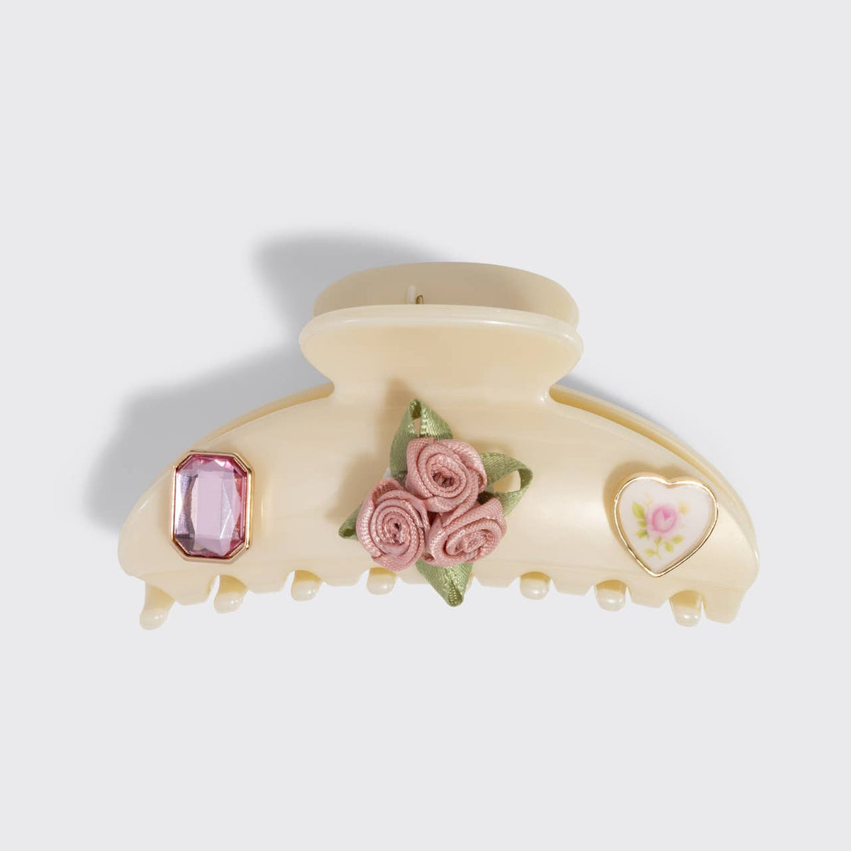 KitschPop Curved Claw Clip 7pc Set Vintage - Pearlized Cream