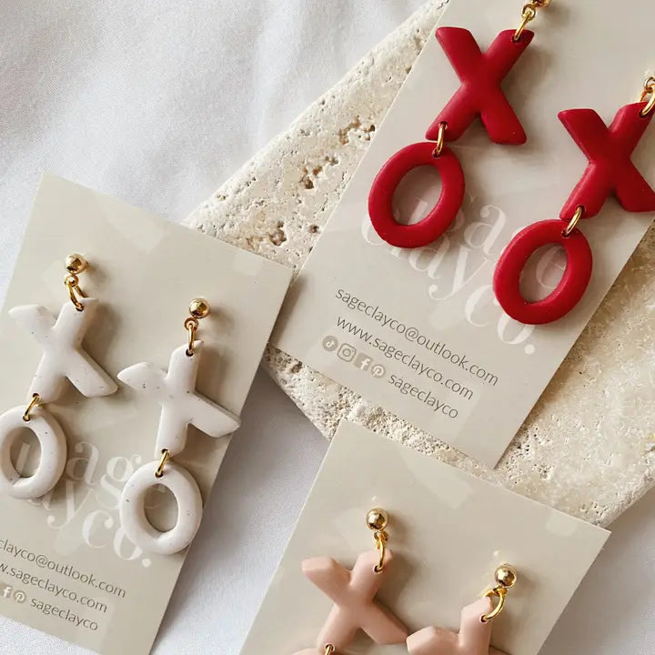 Xoxo Valentines Earrings | Handmade Polymer Clay Earrings