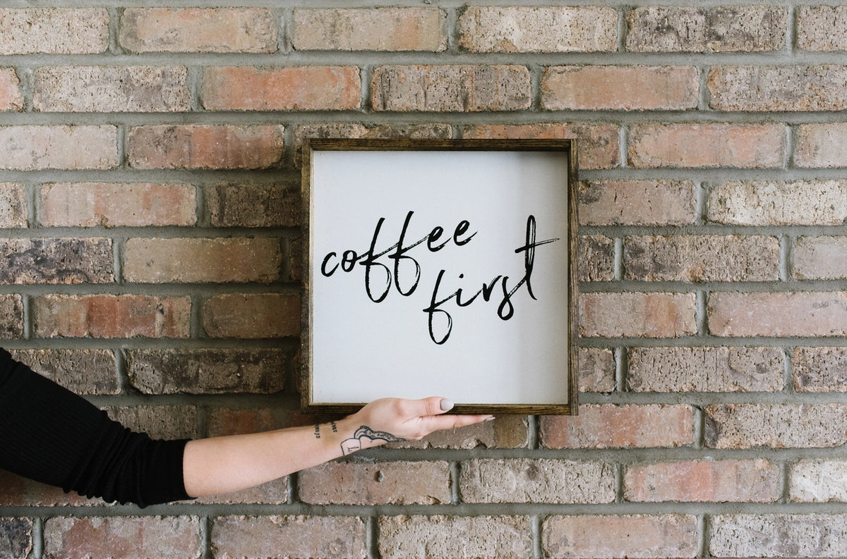 Coffee First Framed Print