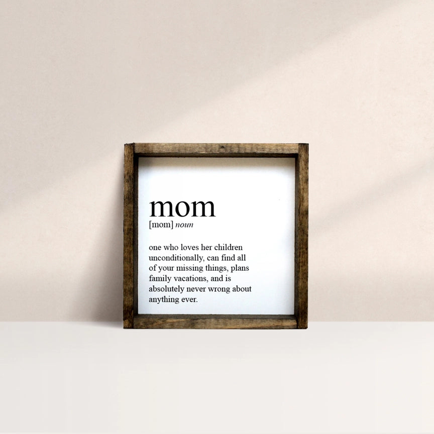Mom Definition Framed Print