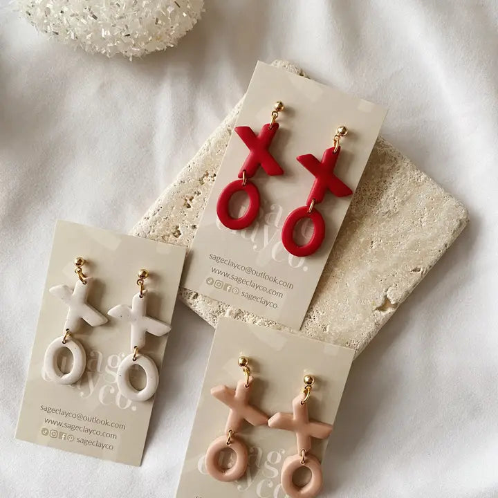Xoxo Valentines Earrings | Handmade Polymer Clay Earrings