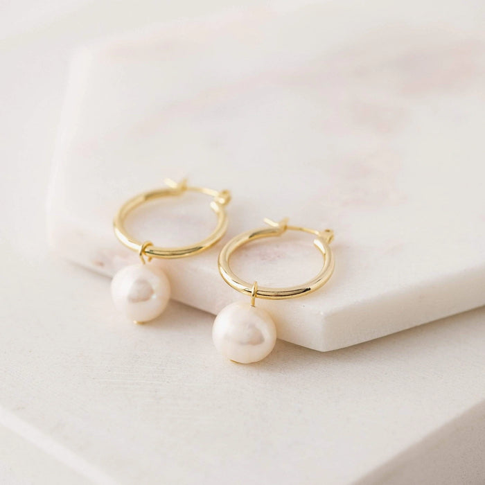 Andie Pearl Hoop Earrings