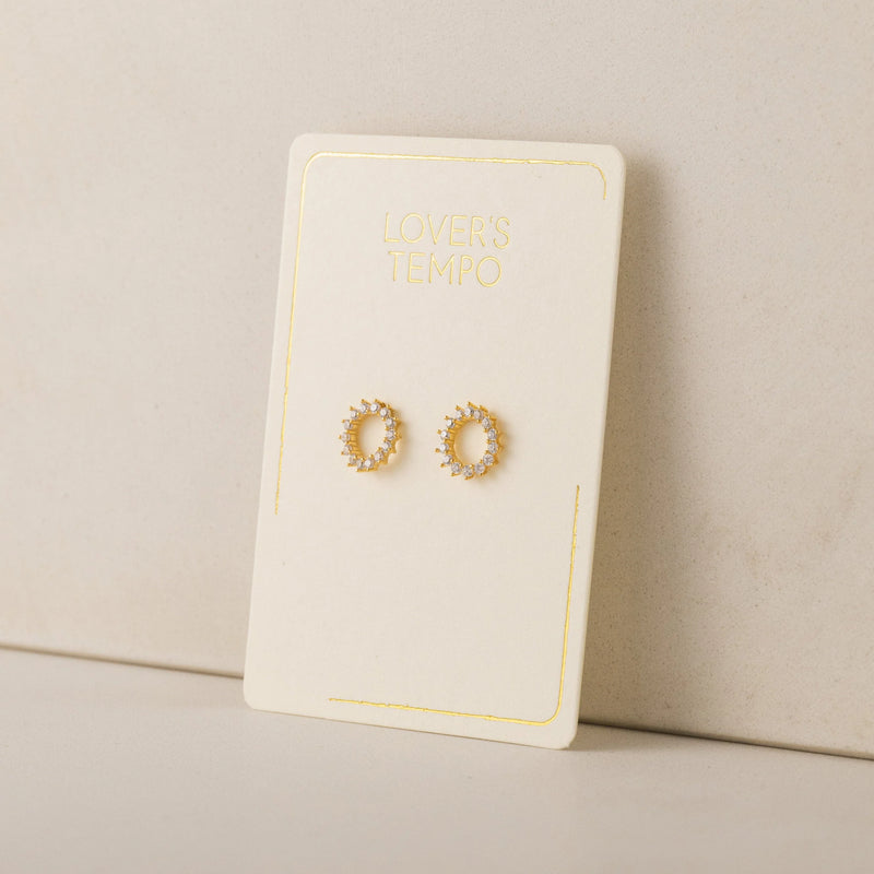 Lover's Tempo - Halo Stud Earrings - Gold