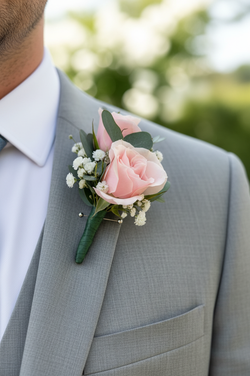Blushing Achievement Boutonniere