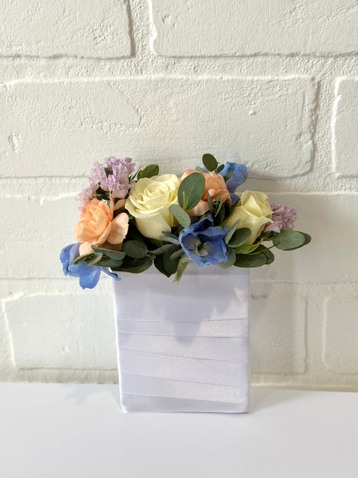 Pastel Perfection Pocket Square Boutonniere