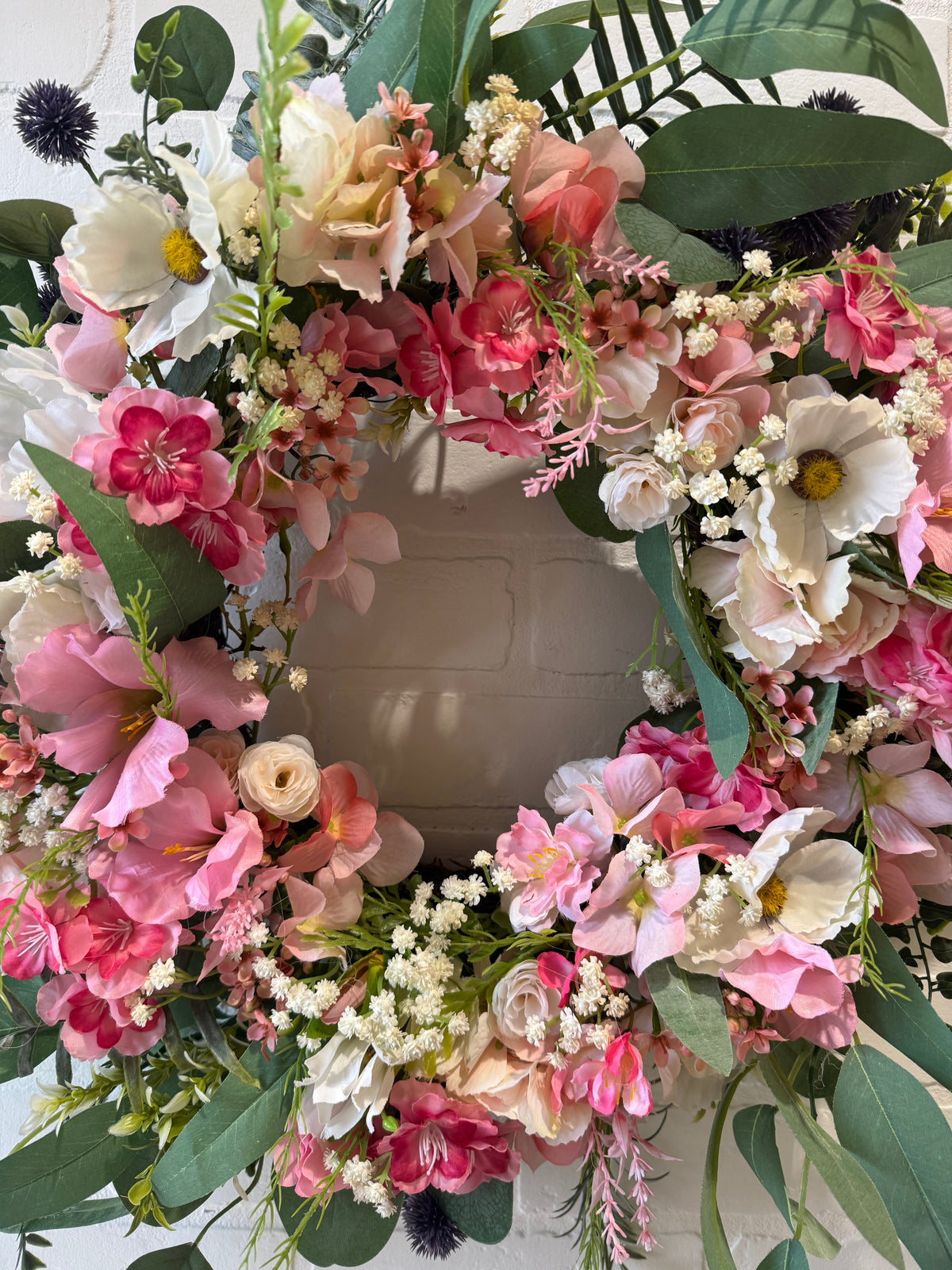 SILK Pink Spring Wreath