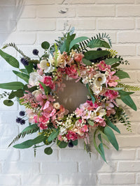 SILK Pink Spring Wreath