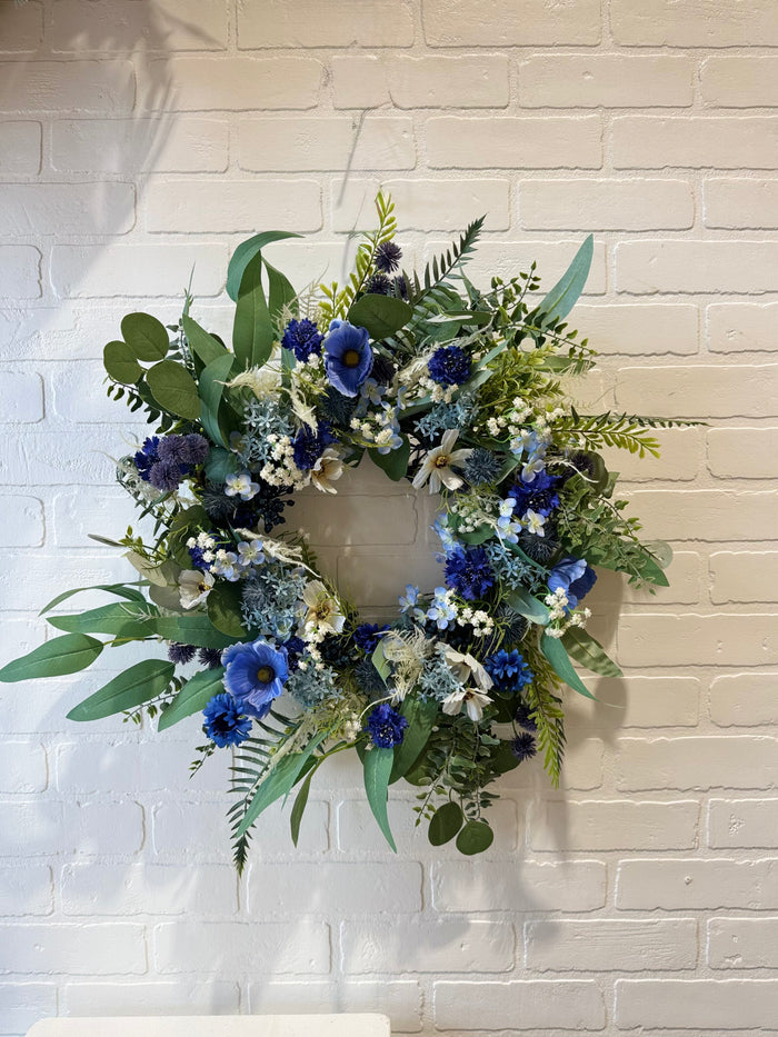 SILK Blue Spring Wreath