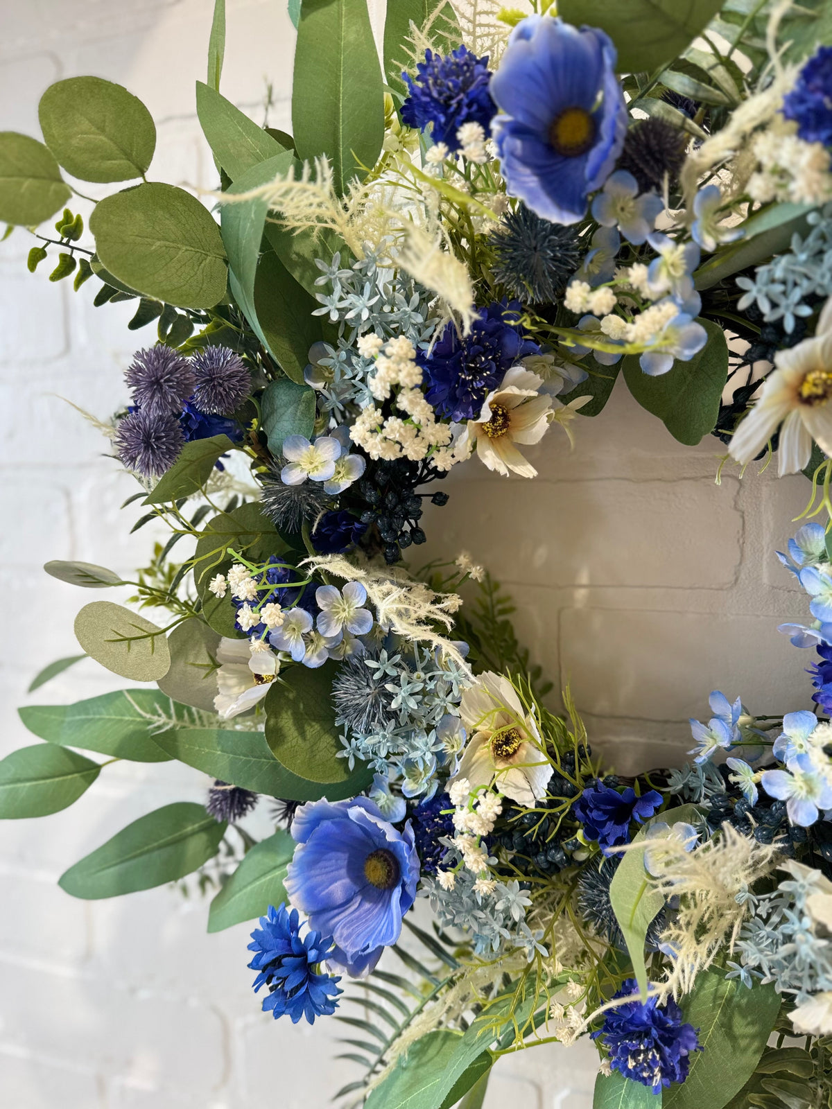 SILK Blue Spring Wreath