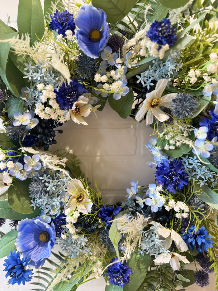 SILK Blue Spring Wreath
