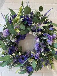 SILK Purple Spring Wreath