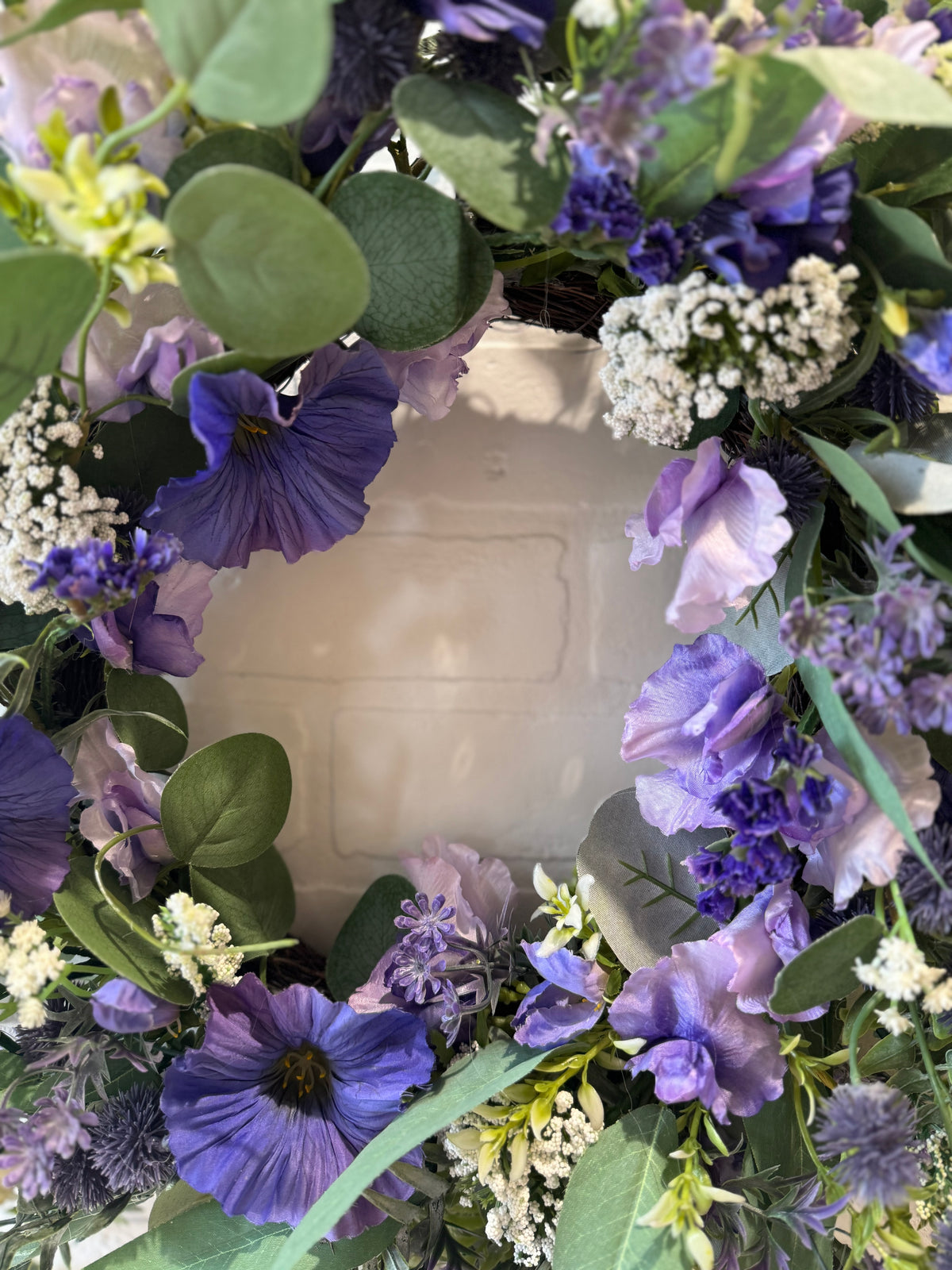 SILK Purple Spring Wreath