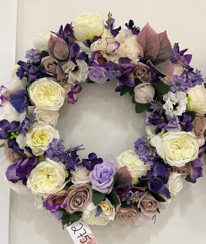 Purple and White Wreath