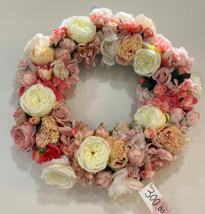 Pink and White Wreath