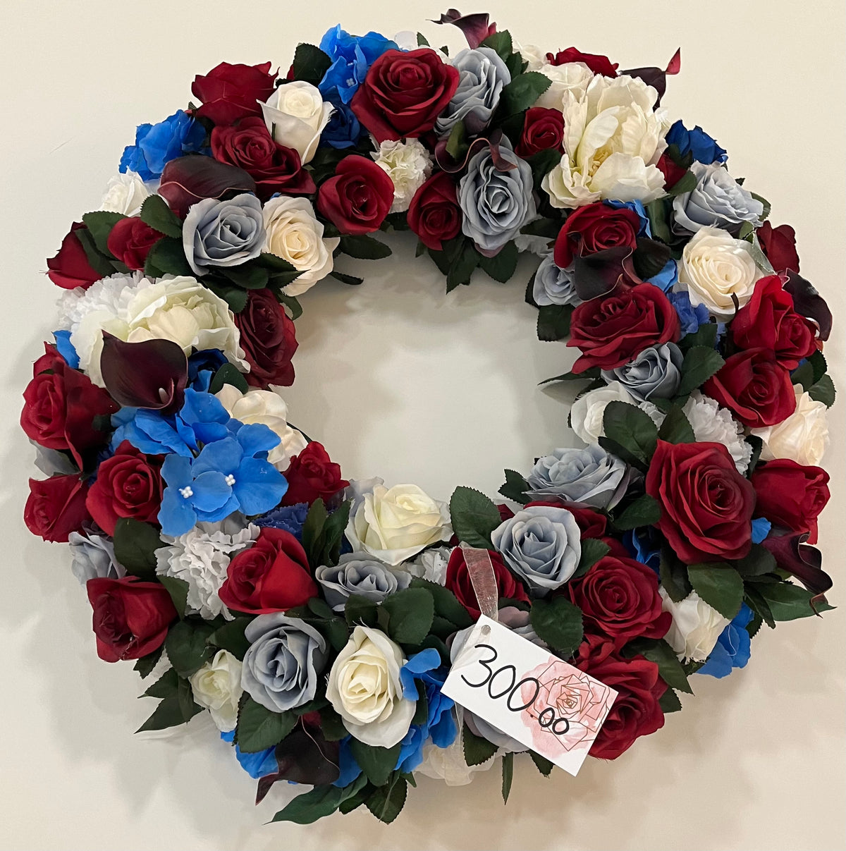 Blue, Red, and White Wreath