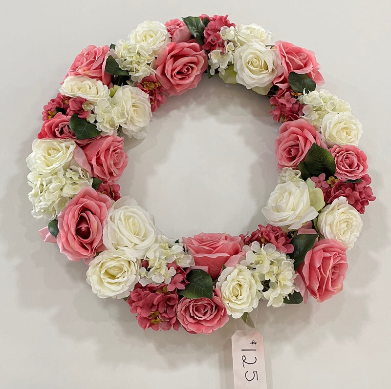 Bright Pink and White Wreath