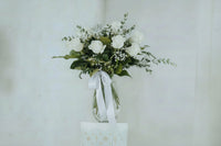 1 Dozen Roses in a Vase w/ Baby's Breath