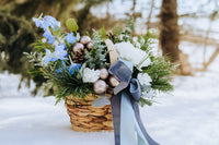 Sugar & Snowflakes Basket Arrangement