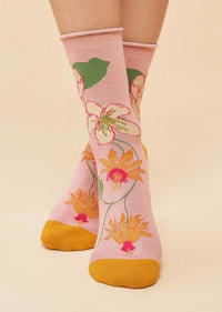 Tropical Flora Ankle Socks