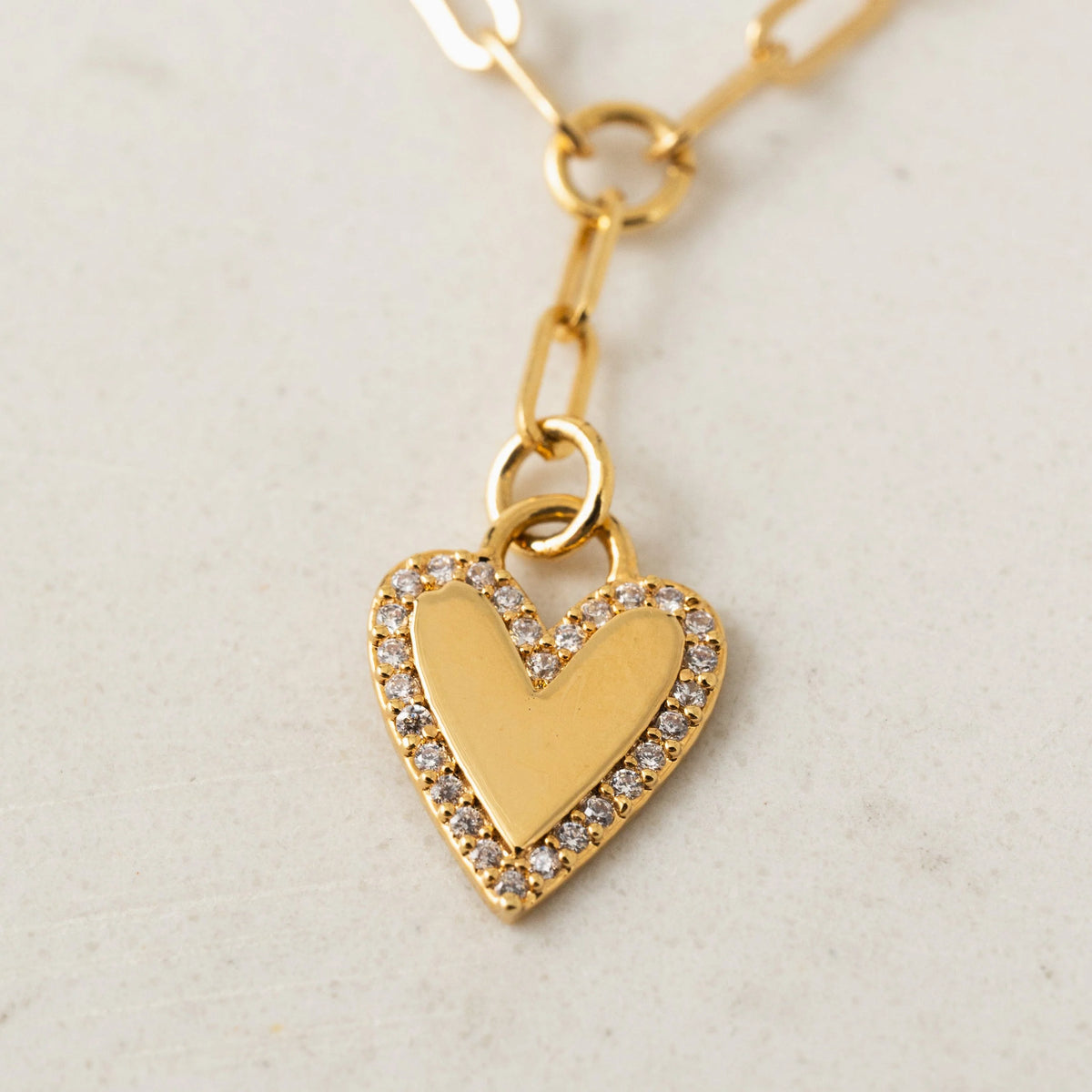 Lover's Tempo - Verona Pave Heart Layered Necklace