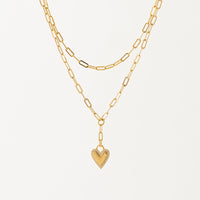 Lover's Tempo - Verona Pave Heart Layered Necklace