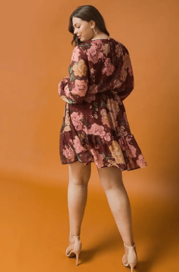 A Plus Size Printed Mini Dress__Floral Fixx Design Studio_The Floral Fixx