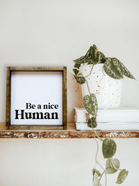Be A Nice Human Framed Print