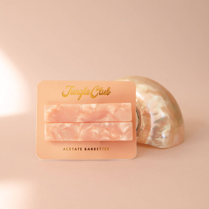 Jungle Club - Acetate Barrettes | Pink Pearl
