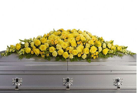 Golden Garden Casket Spray_Flower Arrangement_The Floral Fixx_The Floral Fixx