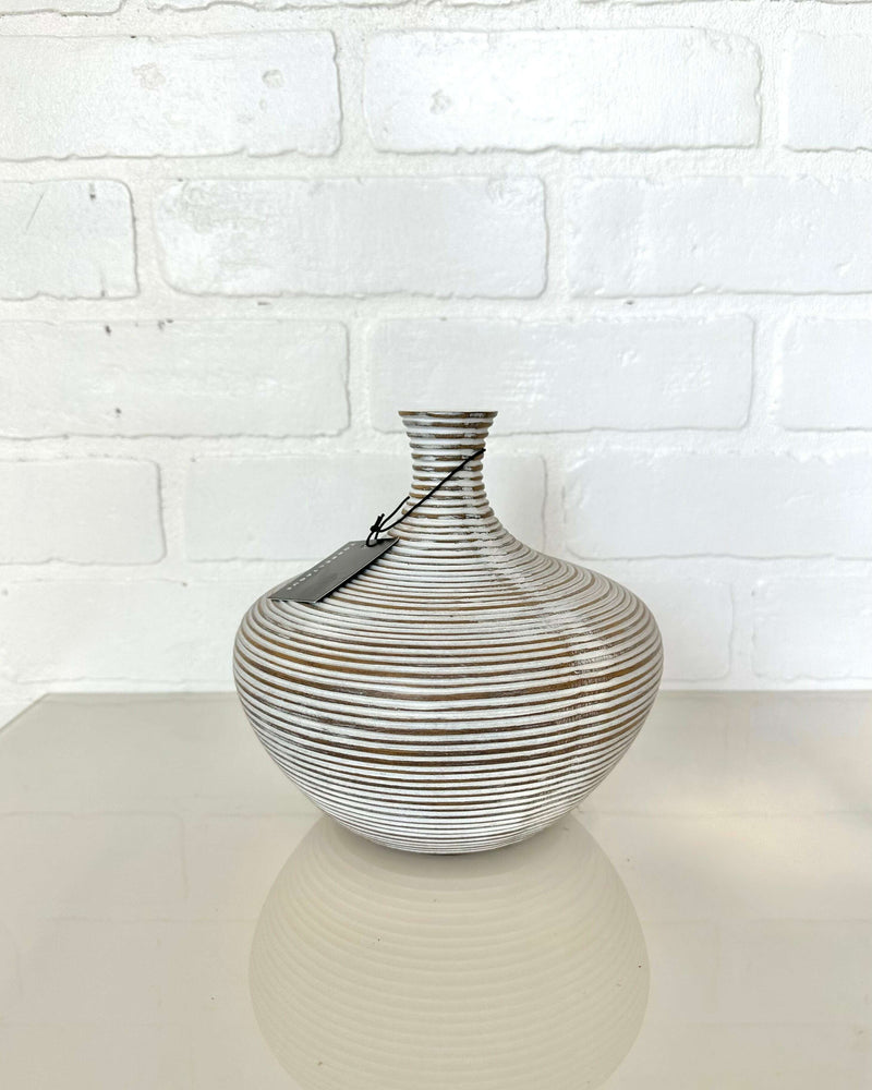 Grey Ribbed Bottle Vase - Small__The Floral Fixx_The Floral Fixx