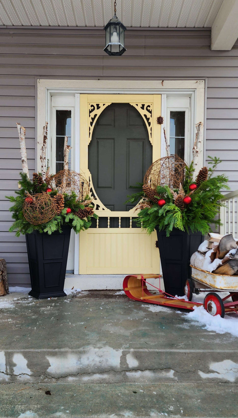 Hoilday Planter Program - Refillable Year after Year - Wicker Balls Accents_Holiday_The Floral Fixx_The Floral Fixx