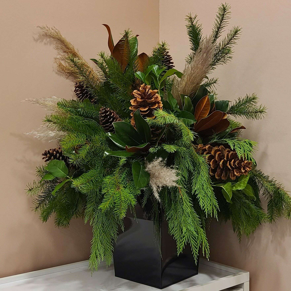 Holiday Planter - Black Urn Small__The Floral Fixx_The Floral Fixx