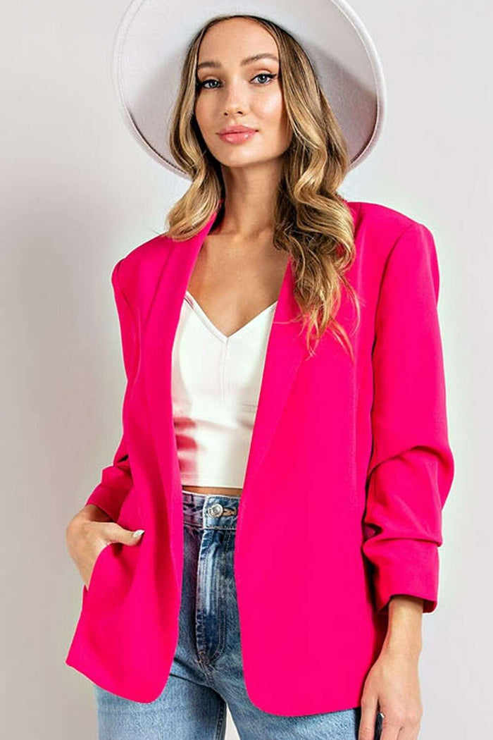 Hot Pink Lapel Blazer_Small__The Floral Fixx_The Floral Fixx