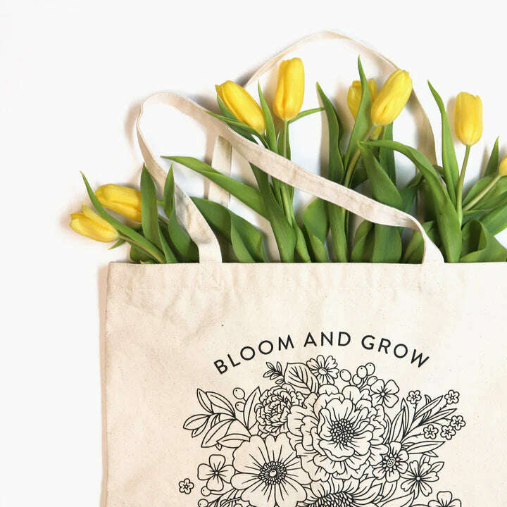 Linden Paper Co. Bloom & Grow Tote Bag__The Floral Fixx_The Floral Fixx