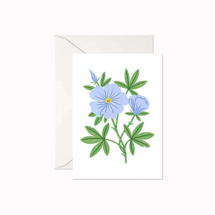 Linden Paper Co. Mini Blue Wildflower Card__The Floral Fixx_The Floral Fixx