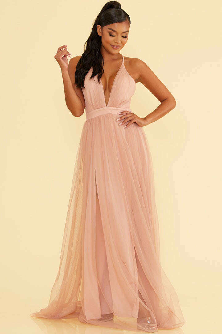 Luxxel: Blush Tulle Dress_Small__The Floral Fixx_The Floral Fixx